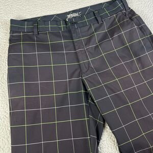 Nike Golf Tour Performance Pant Men 32x32 Black Gray Windowpane Dri Fit 452701